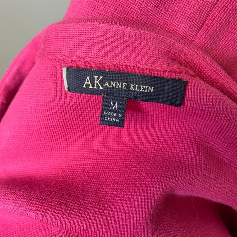 Anne Klein Pink Puff Sleeve Button-Up Stretch Jacket Women's Size M - Picture 5 of 6